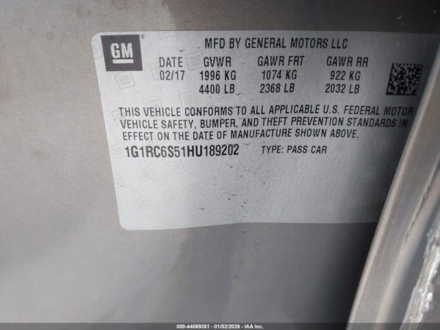 1G1RC6S51HU189202 Chevrolet VOLT LT