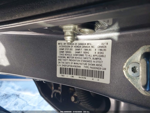 Honda Civic Lx 2018 2HGFC2F5XJH563944 Image 9