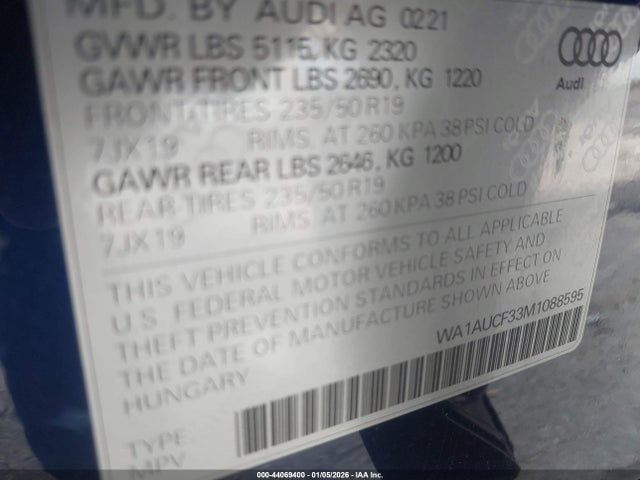 2021 AUDI Q3 WA1AUCF33M1088595 Photo 8