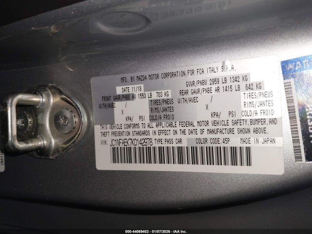 2019 FIAT 124 SPIDER JC1NFAEK7K0142978 Photo 8