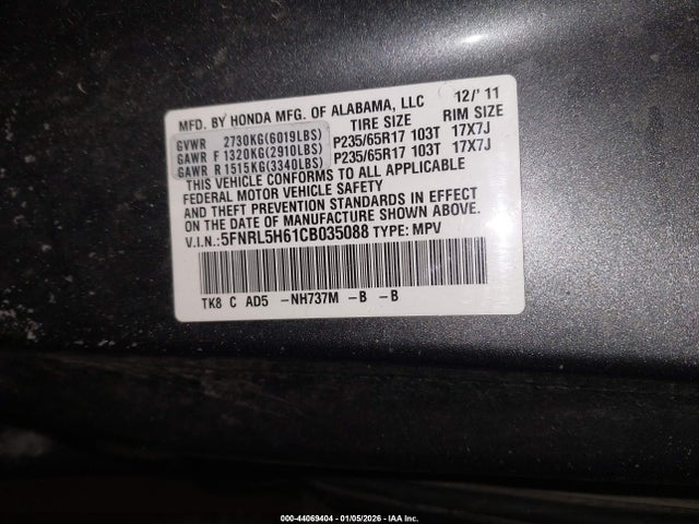 2012 HONDA ODYSSEY 5FNRL5H61CB035088 Photo 8