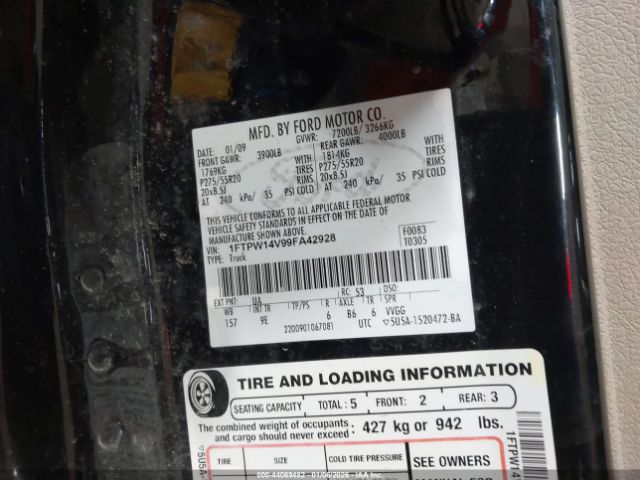 2009 FORD F-150 1FTPW14V99FA42928 Photo 8