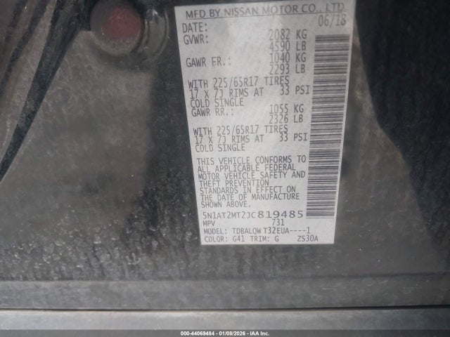 Nissan ROGUE SV 2018 5N1AT2MT2JC819485 Image 9