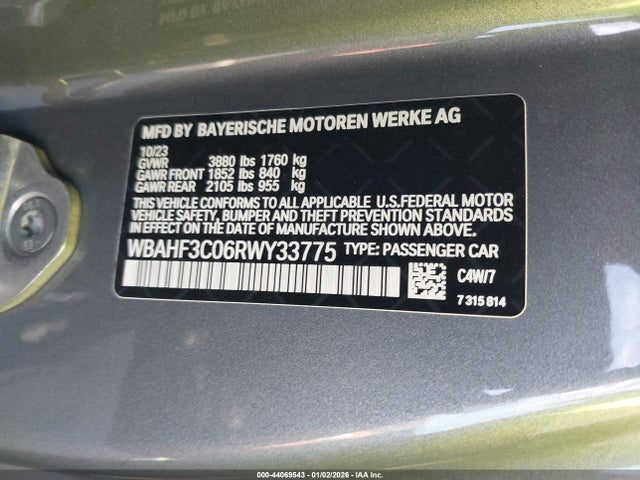 Aukcja sprzedaży 2024 Bmw Z4 Sdrive30i, vin: WBAHF3C06RWY33775, numer aukcji: 44069543