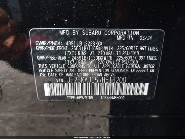 2024 SUBARU FORESTER JF2SKAJC5RH513200 Photo 8