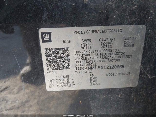 1GKKNMLSXLZ120665 GMC lgx - direct injection, variable valve timing, alum, gen 2