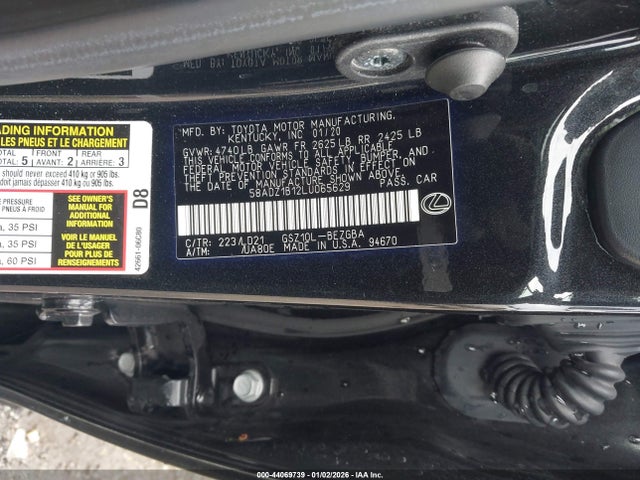 2020 LEXUS ES 350 58ADZ1B12LU065629 Photo 8