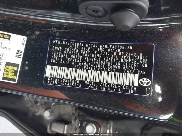 2020 TOYOTA COROLLA 5YFEPRAE8LP110661 Photo 8