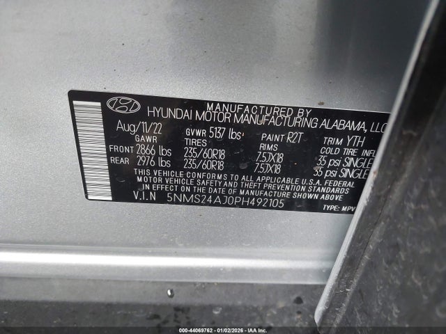 2023 HYUNDAI SANTA FE 5NMS24AJ0PH492105 Photo 8