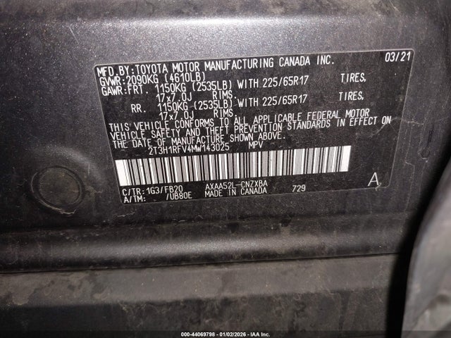 Toyota RAV4 LE 2021 2T3H1RFV4MW143025 Image 9