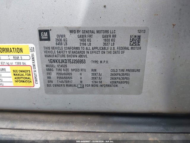 2014 CHEVROLET TRAVERSE 1GNKVJKD7EJ256953 Photo 8