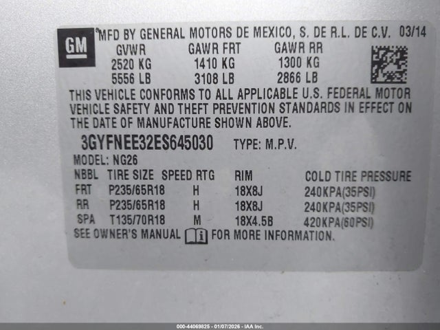 2014 CADILLAC SRX 3GYFNEE32ES645030 Photo 8