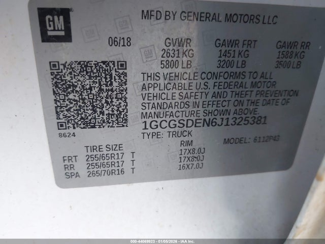1GCGSDEN6J1325381 Chevrolet Colorado Z71