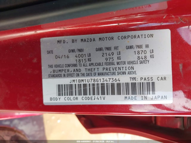 2016 MAZDA MAZDA3 JM1BM1U78G1347364 Photo 8
