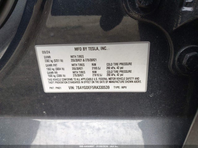 2024 TESLA MODEL Y 7SAYGDEF5RA330539 Photo 8