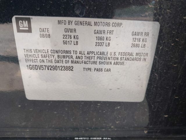 2009 CADILLAC CTS 1G6DV57V290123882 Photo 8