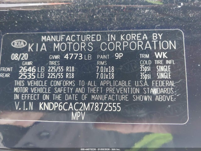 KIA SPORTAGE S 2021 KNDP6CAC2M7872555 Image 9