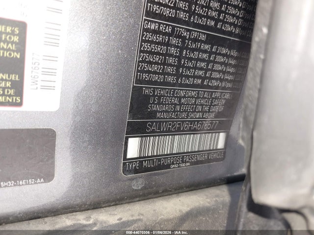 2017 LAND ROVER RANGE ROVER SPORT SALWR2FV6HA676577 Photo 8