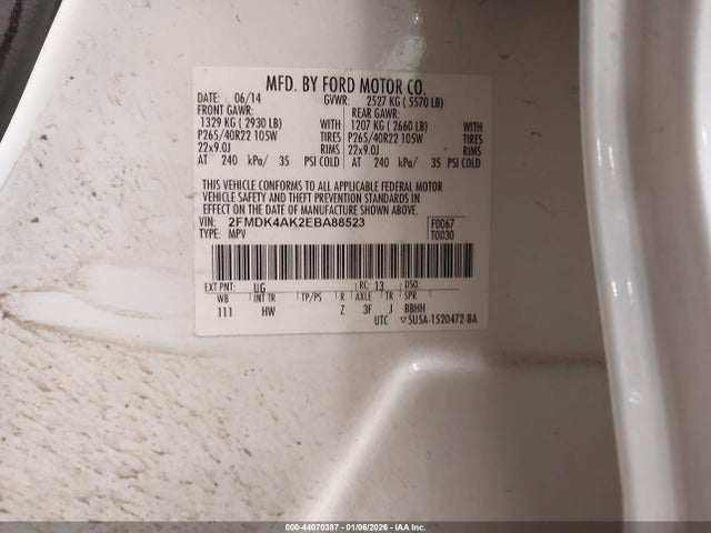 2014 FORD EDGE 2FMDK4AK2EBA88523 Photo 8