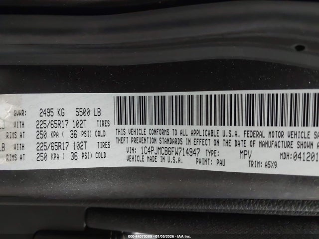 1C4PJMCB6FW714947 Jeep Cherokee Latitude