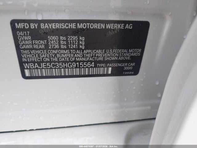 2017 BMW 540I WBAJE5C35HG915564 Photo 8