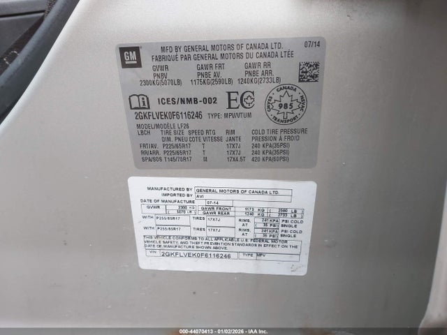 2GKFLVEK0F6116246 GMC Terrain Sle-1