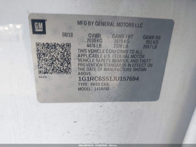 2018 CHEVROLET VOLT 1G1RC6S51JU157694 Photo 8
