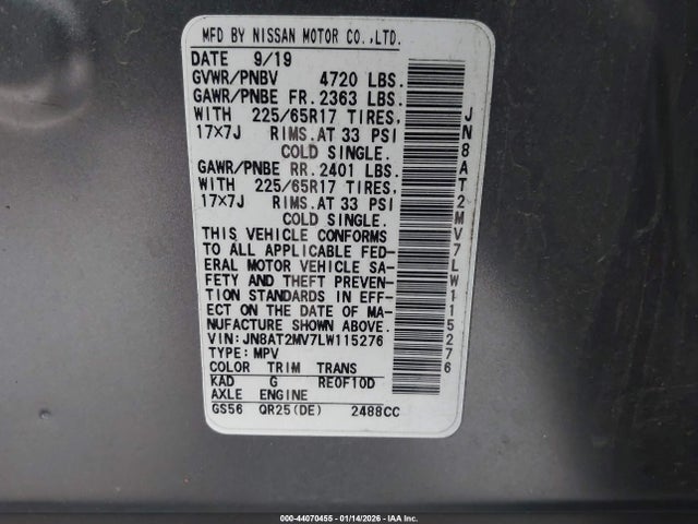 2020 NISSAN ROGUE JN8AT2MV7LW115276 Photo 8