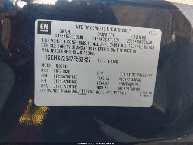 2007 CHEVROLET SILVERADO 2500HD 1GCHK23647F563827 Photo 8