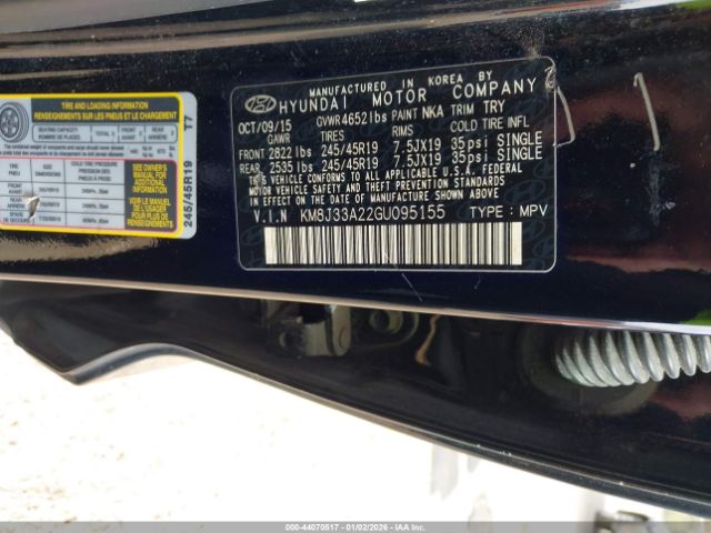 2016 HYUNDAI TUCSON KM8J33A22GU095155 Photo 8