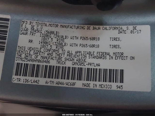 3TMGZ5AN8HM068406 Toyota Tacoma Limited