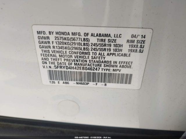 2014 ACURA MDX 5FRYD4H42EB046247 Photo 8