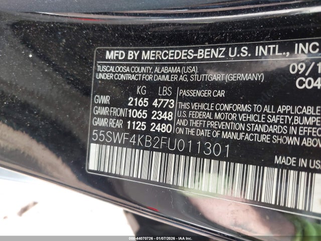 2015 MERCEDES-BENZ C 300 55SWF4KB2FU011301 Photo 8
