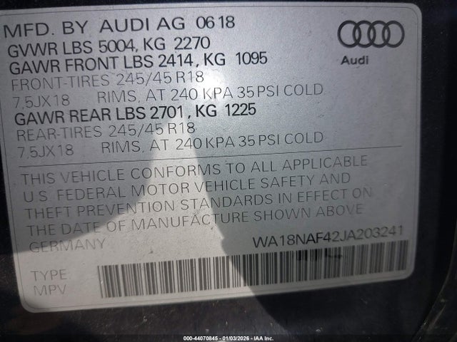 2018 AUDI A4 ALLROAD WA18NAF42JA203241 Photo 8