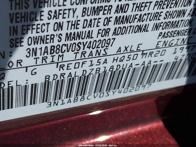 Nissan SENTRA SV 2025 3N1AB8CV0SY402097 Image 9