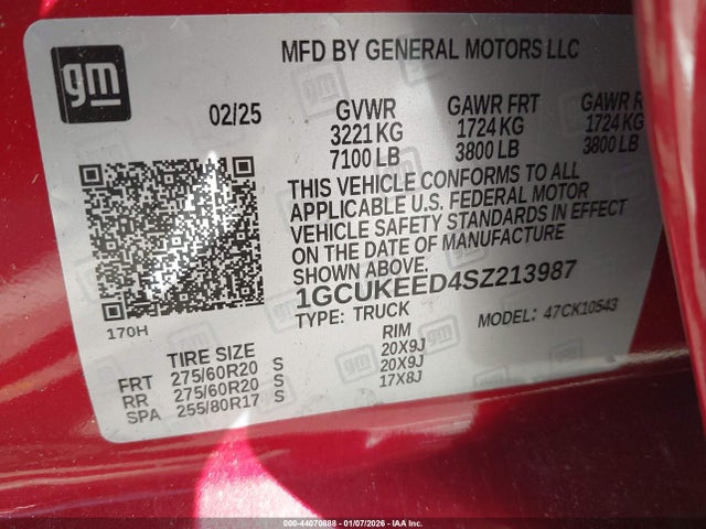 1GCUKEED4SZ213987 Chevrolet Silverado 1500 4wd Short Bed Rst
