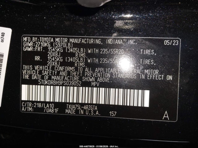 Toyota Highlander Platinum 2023 5TDKDRBH9PS039052 Image 9