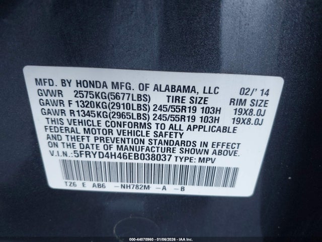 2014 ACURA MDX 5FRYD4H46EB038037 Photo 8