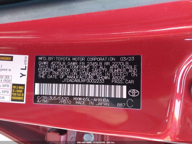 2023 TOYOTA PRIUS JTDADABUXP3002233 Photo 8