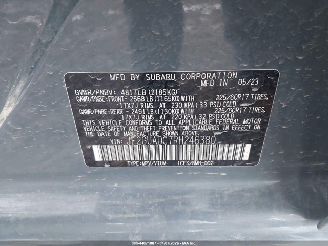 Subaru Crosstrek Premium 2024 JF2GUADC7RH246380 Image 9