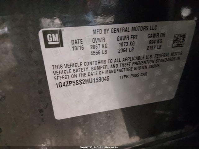 44071015 :رقم المزاد ، 1G4ZP5SS2HU158046 vin ، 2017 Buick Lacrosse Essence مزاد بيع