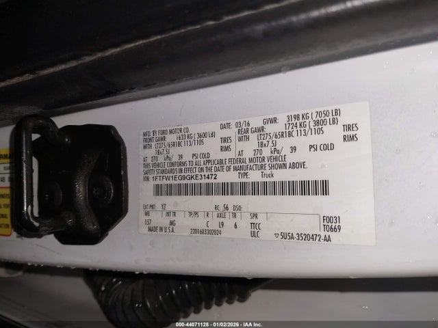 1FTFW1EG9GKE31472 Ford F-150 Xlt