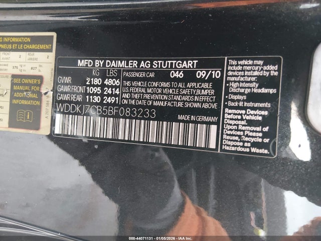 2011 MERCEDES-BENZ E 550 WDDKJ7CB5BF083233 Photo 8