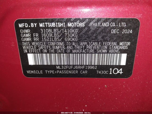 2024 MITSUBISHI MIRAGE G4 ML32FUFJ6RHF19962 Photo 8