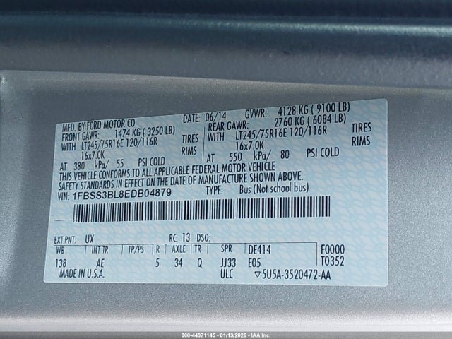 2014 FORD E-350 SUPER DUTY 1FBSS3BL8EDB04879 Photo 8