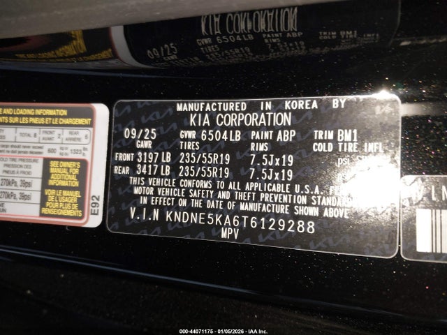 KNDNE5KA6T6129288 KIA Carnival Mpv Hybrid Sx