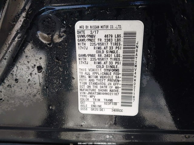 JN8AT2MV4HW021167 Nissan ROGUE S
