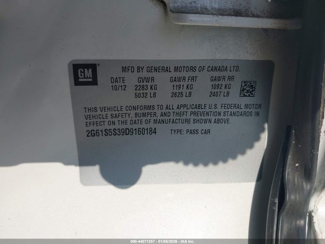 44071257 :رقم المزاد ، 2G61S5S39D9160184 vin ، 2013 Cadillac Xts Premium مزاد بيع