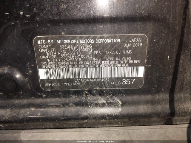 2018 MITSUBISHI OUTLANDER SPORT JA4AP3AU4JU024034 Photo 8