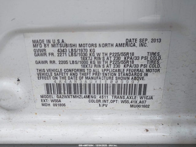 2014 MITSUBISHI OUTLANDER SPORT 4A4AR3AUXEE009997 Photo 8